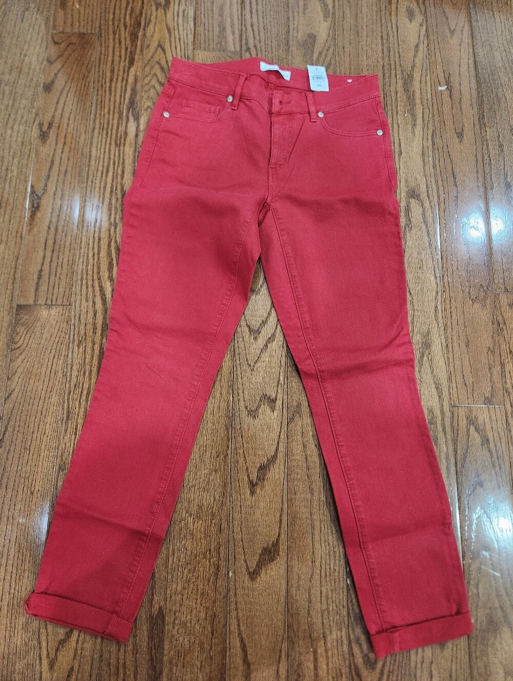 NWT LOFT Red Slim Straight Jeans
